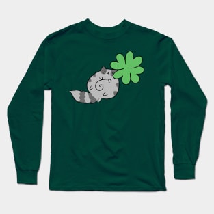 Lucky Fluffy Blue Tabby Long Sleeve T-Shirt